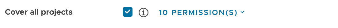 Cover all projects and select permissions from the dropdown
