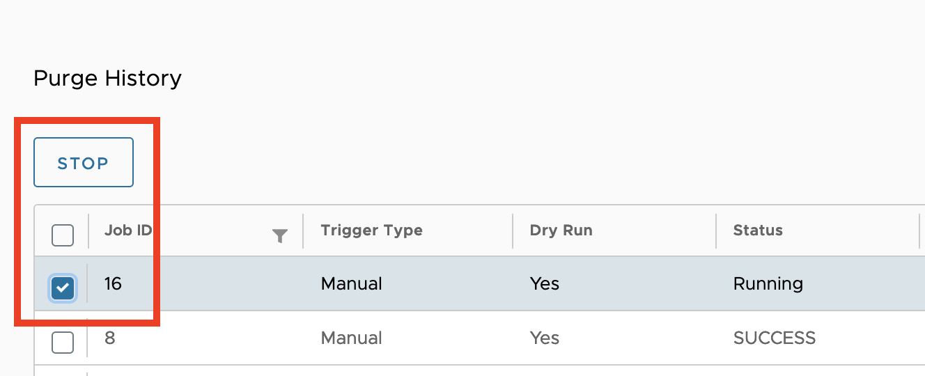 Select Garbage collection job from table