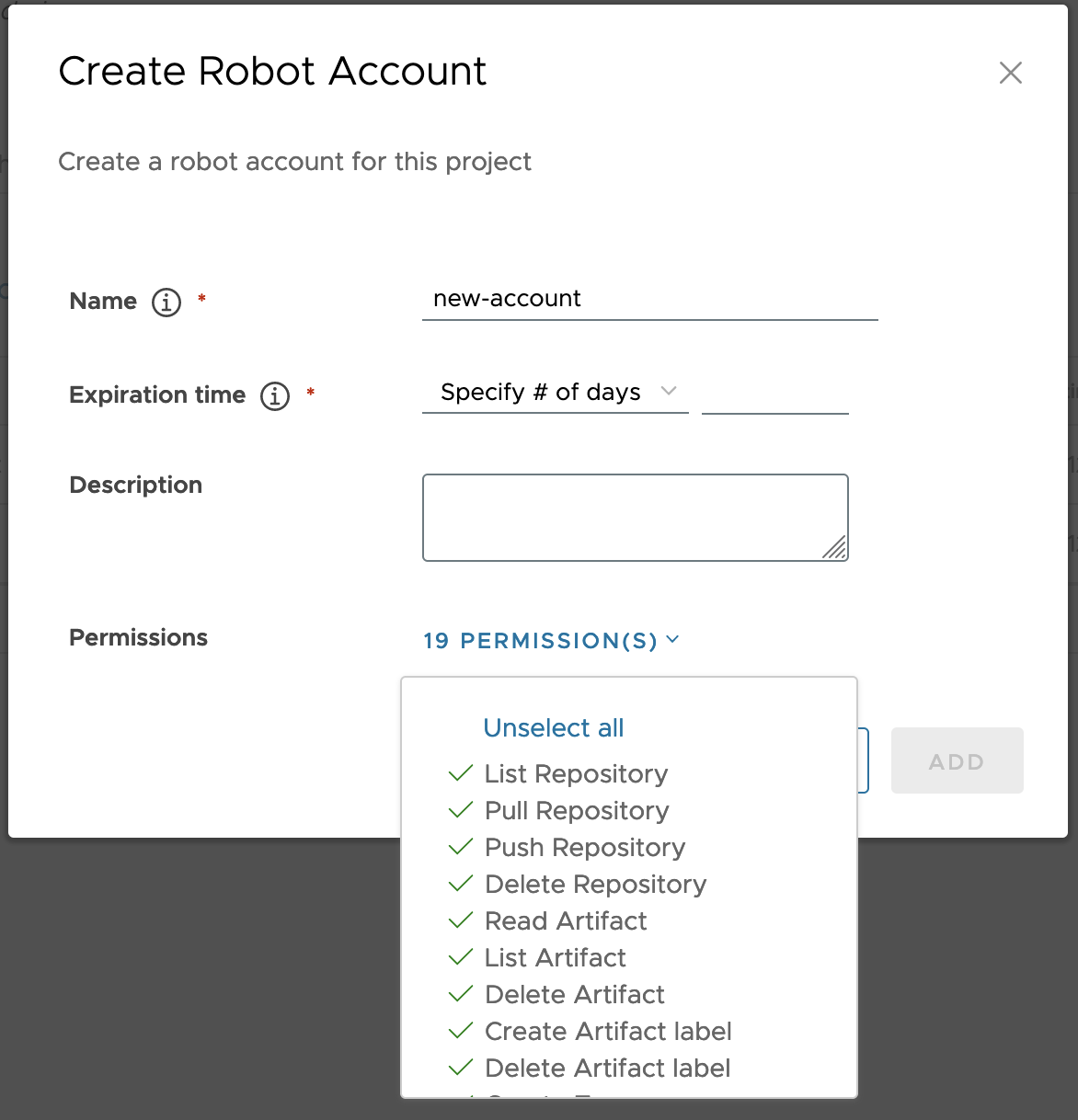 Add a robot account