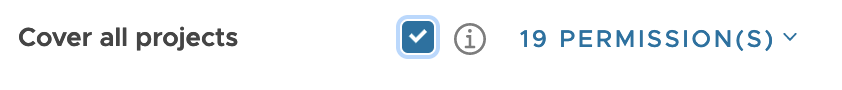 Cover all projects and select permissions from the dropdown