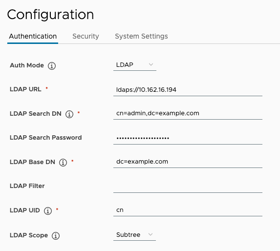 Basic LDAP configuration